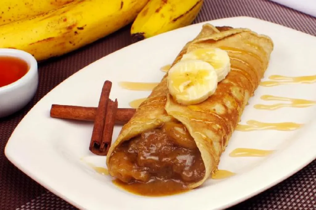 Fiz essa crepioca de banana e virou meu café favorito da manhã. 2 crepioca de banana